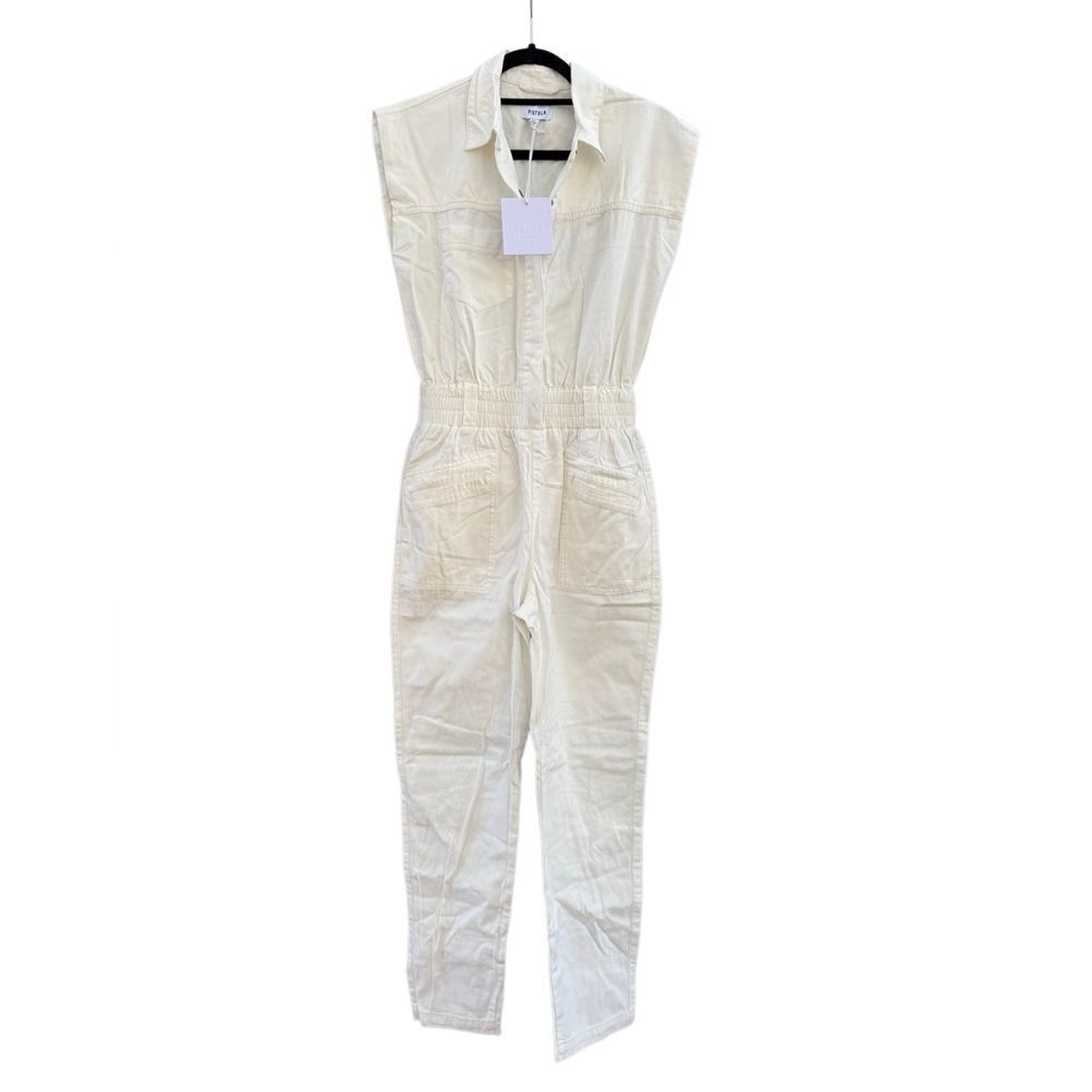 NWT PISTOLA x Revolve Women's Rosie Cotton Jumpsuit in Porcelain White Size XS - Picture 8 of 12
